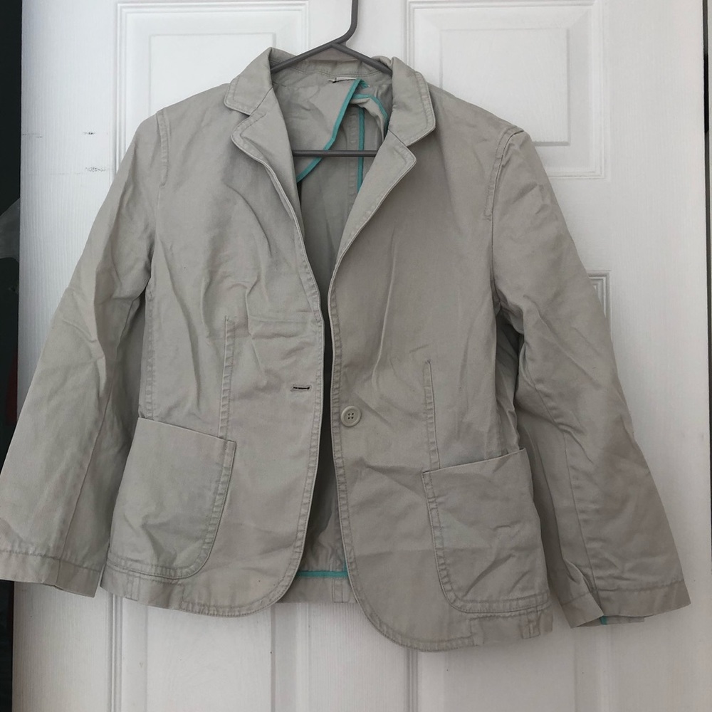 J. Crew 3/4 sleeve khaki blazer size m